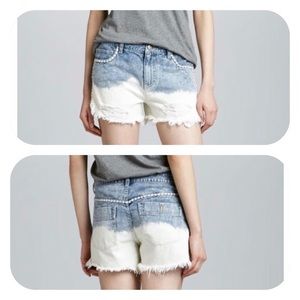 Free People Lowtide Embroidered cutoff denim short